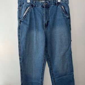 Refuge Denim Skater Wide Leg Blue Jeans
